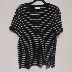 Maurices Black and White Striped Short Sleeve Shirt